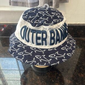Outer Banks North Carolina Fisherman’s Hat NWOT Shark Print Navy Blue One Size